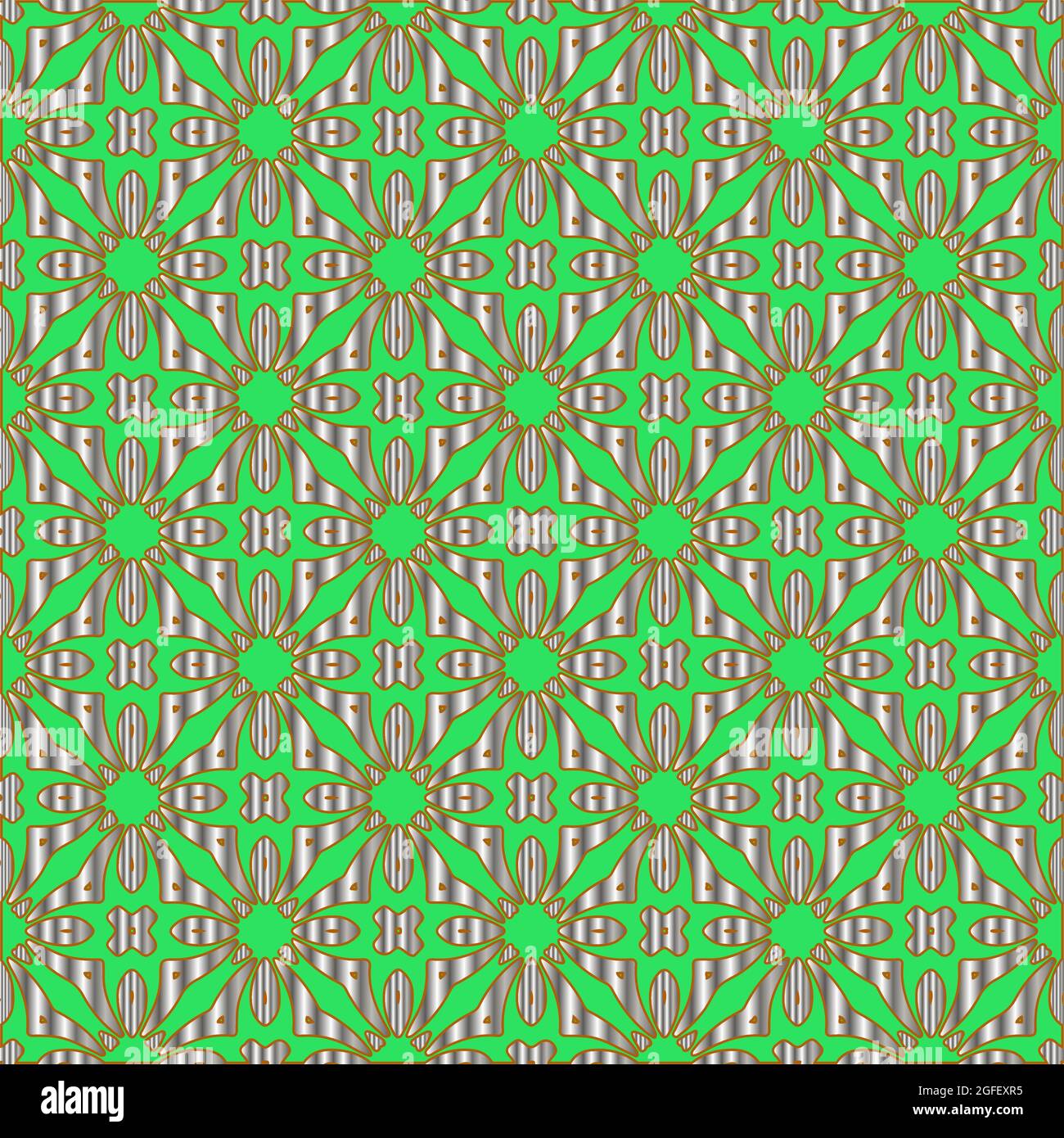 metal pattern on a green background. pattern for fabric, wallpaper ...