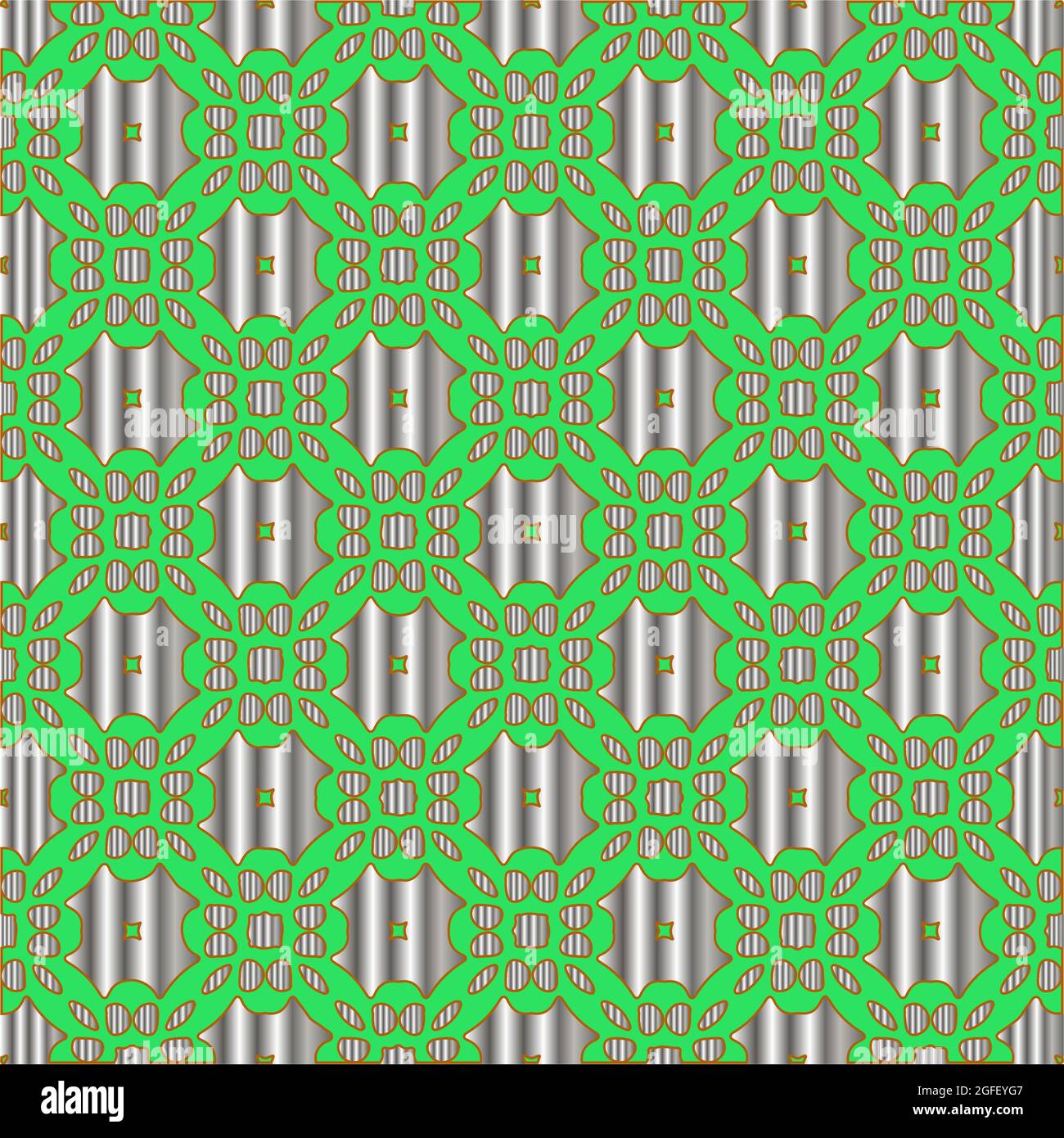 metal pattern on a green background. pattern for fabric, wallpaper ...