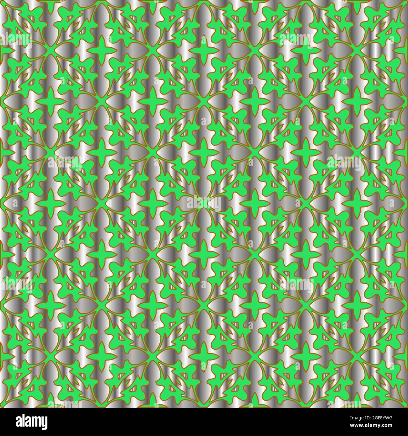 metal pattern on a green background. pattern for fabric, wallpaper ...