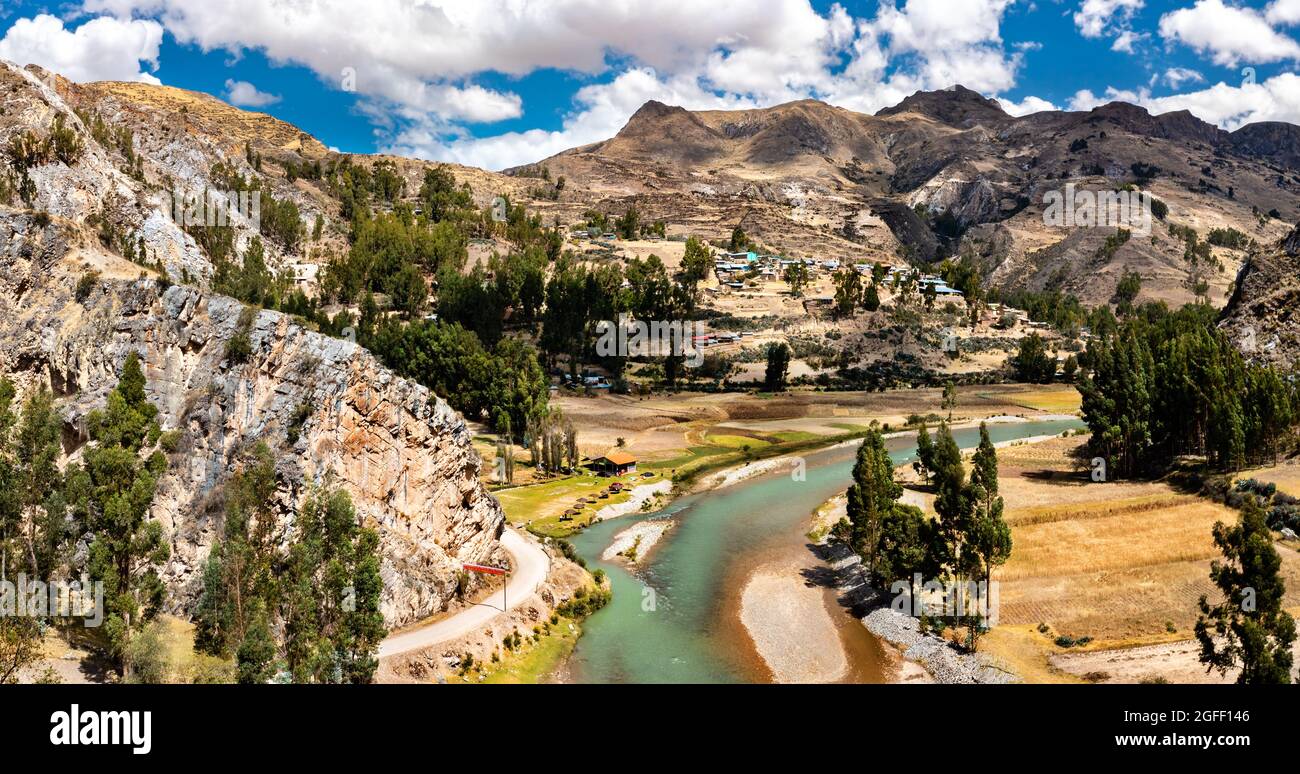 Landscape of the Andes in Peru Stock Photo