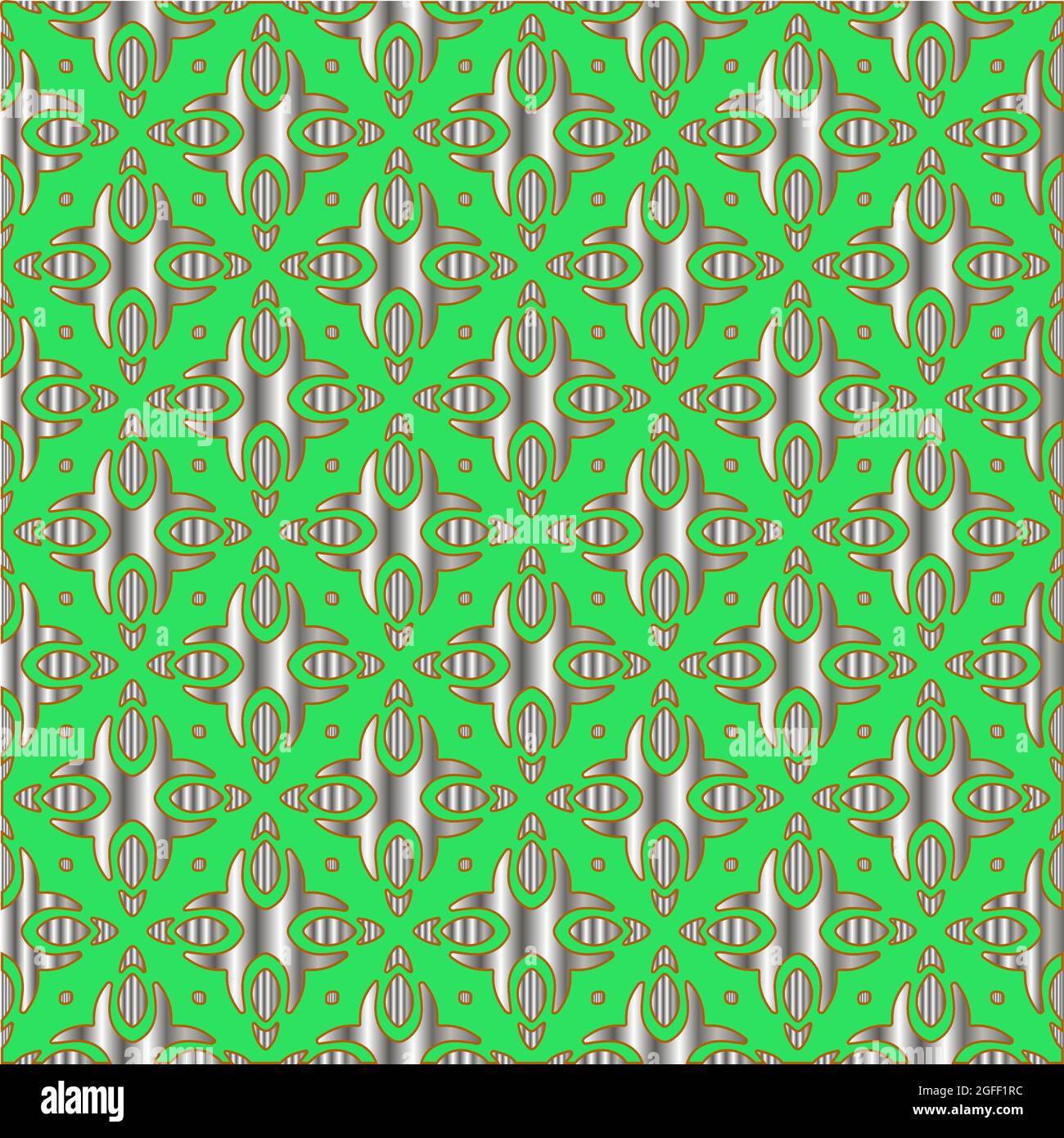 metal pattern on a green background. pattern for fabric, wallpaper ...