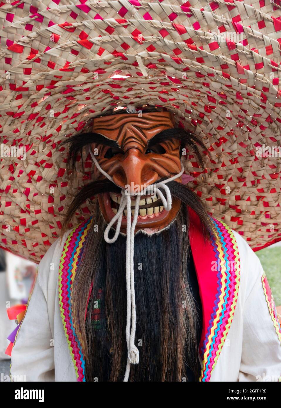 Mexican folk dancers at the Unisphere in Flushing Meadows Corona park Queens NYC Stock Photo