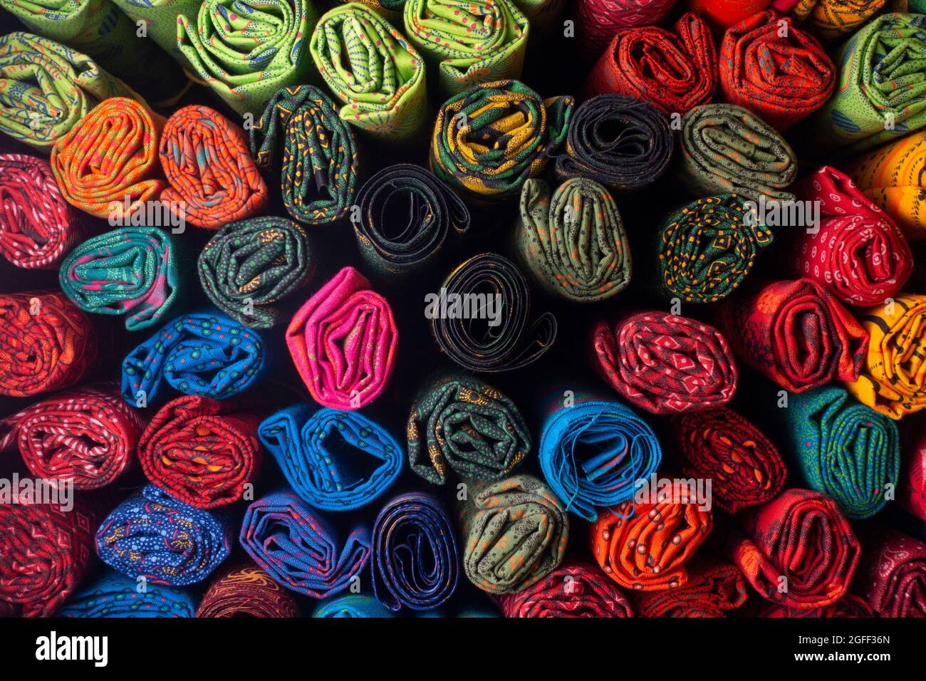 Shweshwe fabric from South Africa for sewing and quilting Stock Photo