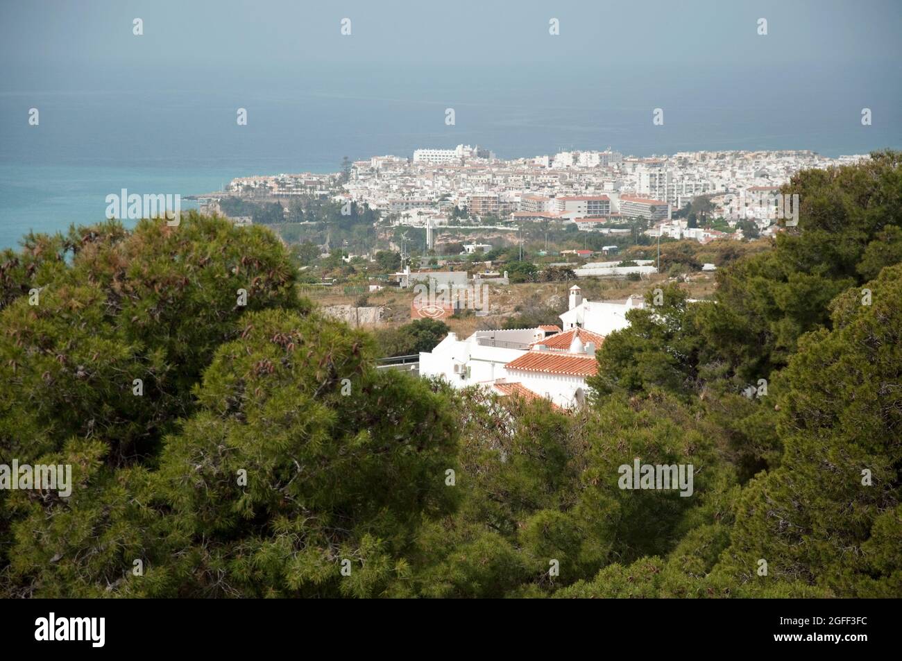 View to Sea from The Nerja Caves, Nerja, Costa del Sol, Province of Malaga, Andalucia, Spain Stock Photo