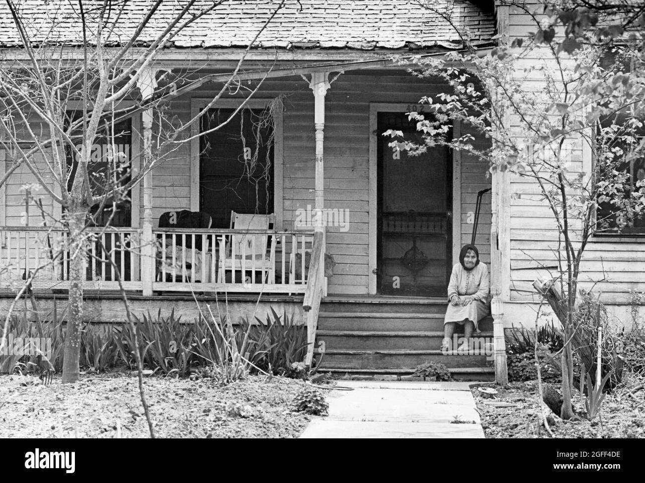 Calvert Texas USA, 1977: Photo feature on elderly woman, Elizabeth Meier of Calvert, Texas who was widowed years earlier and lived in a run-down home in a small town in Grimes County.  ©Bob Daemmrich Stock Photo