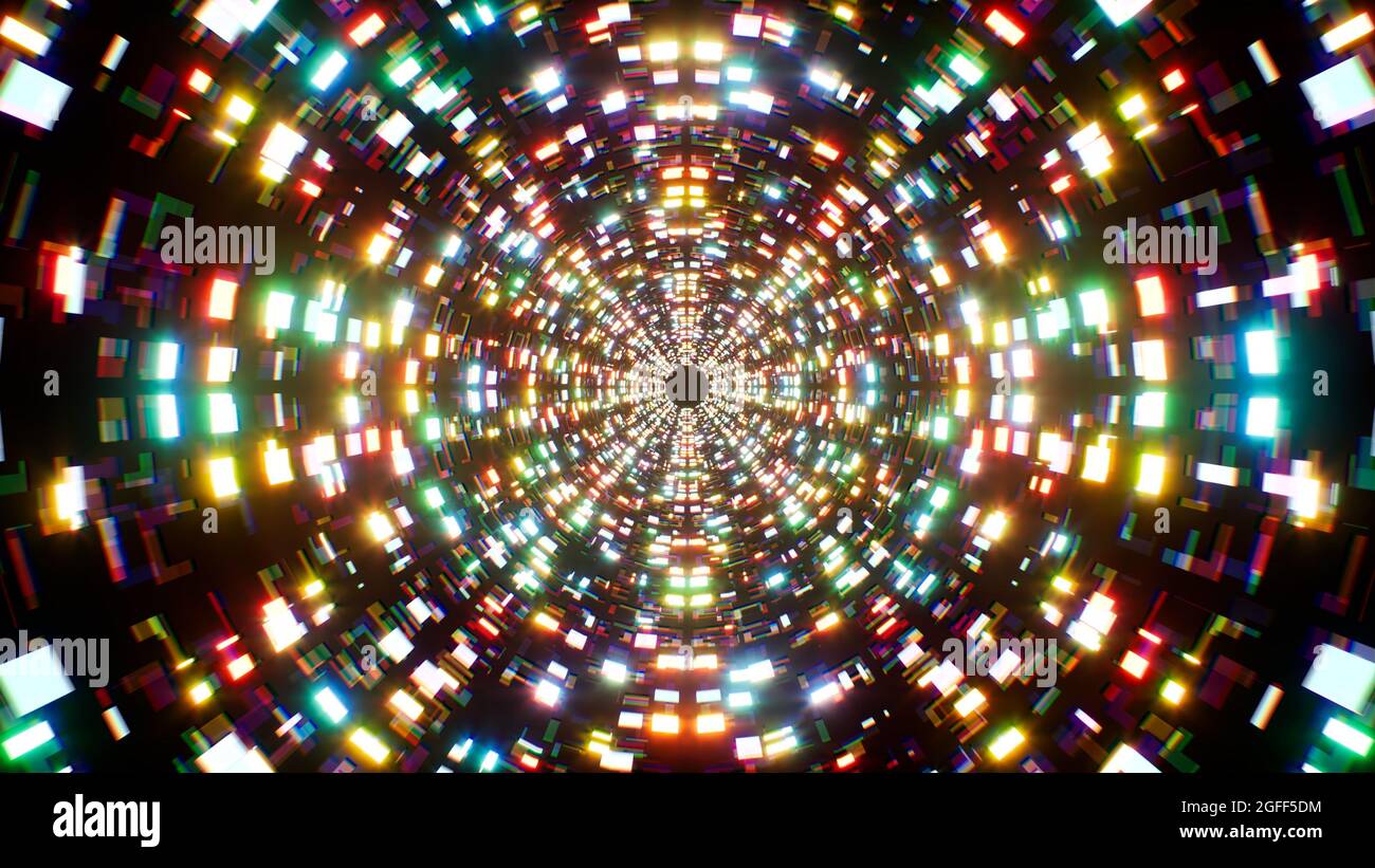 Shining Multi Color Lamp Disco Event Tunnel Stock Photo