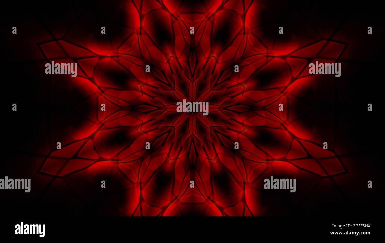 Stained Glass Red Flower Kaleidoscope Stock Photo Alamy