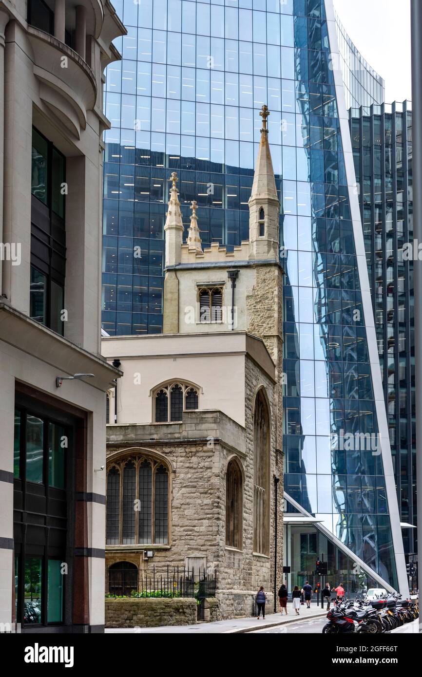 LONDON CITY ST MARY AXE VIEW OF ST ANDREW UNDERSHAFT CHURCH AMONG THE ...