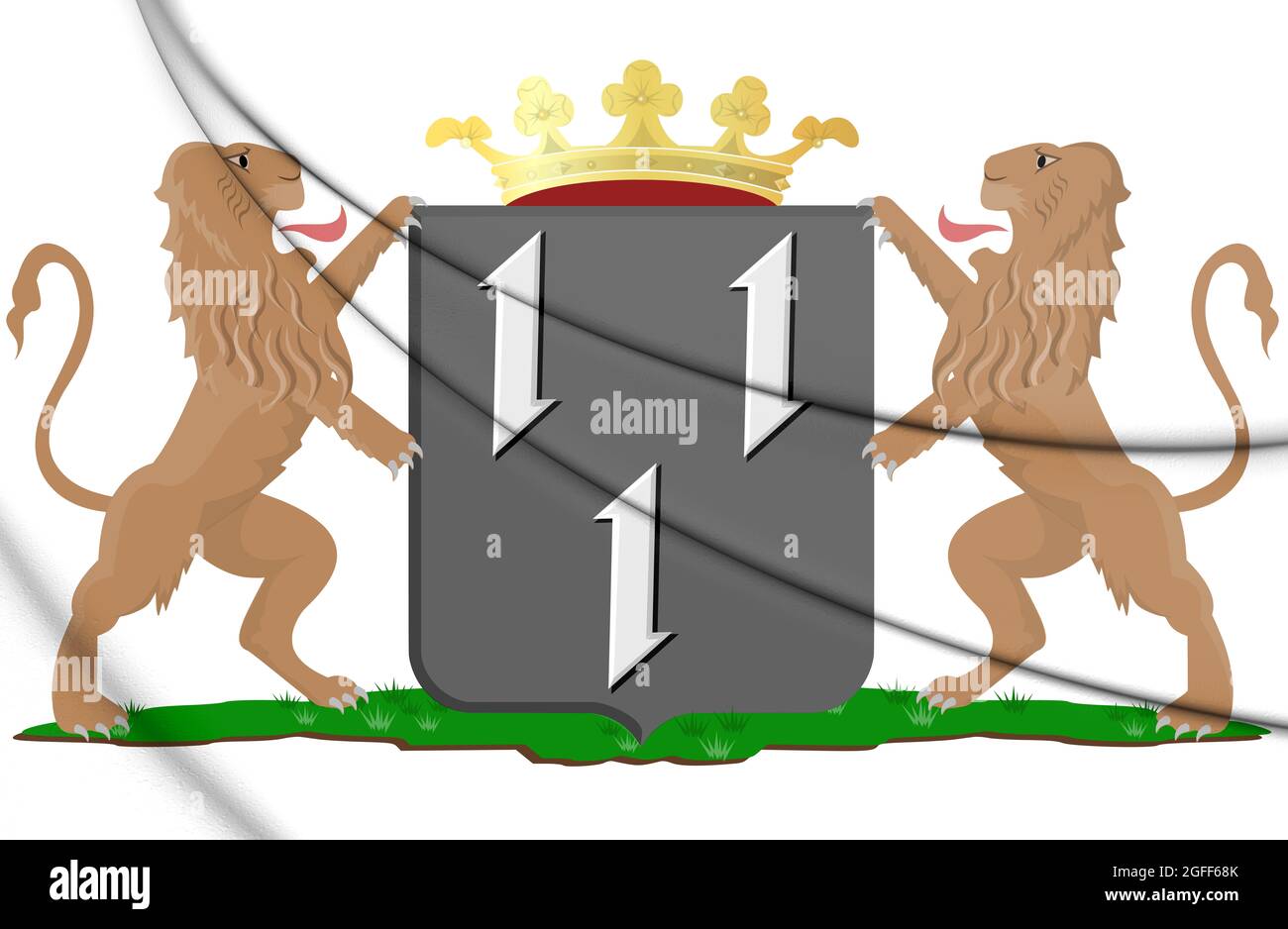 3D Purmerend Coat of Arms (North Holland), Netherlands. 3D Illustration. Stock Photo