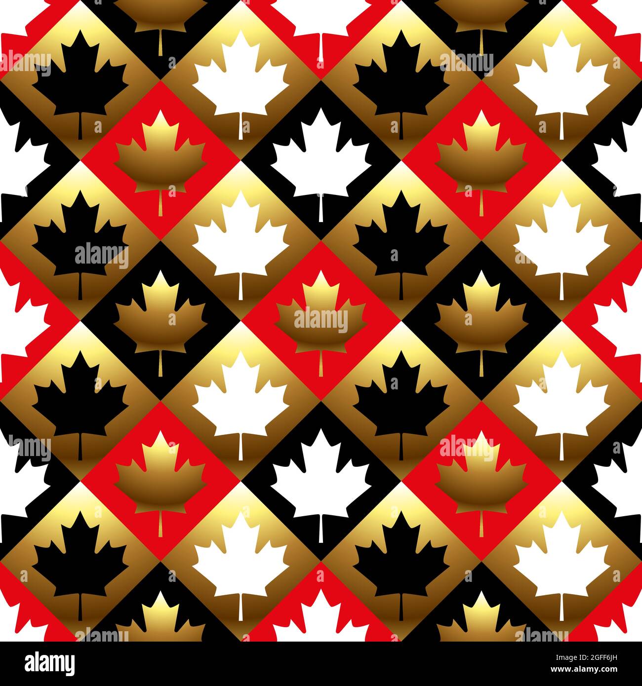 Colored maple leaves in premium style. Seamless background for Canada
