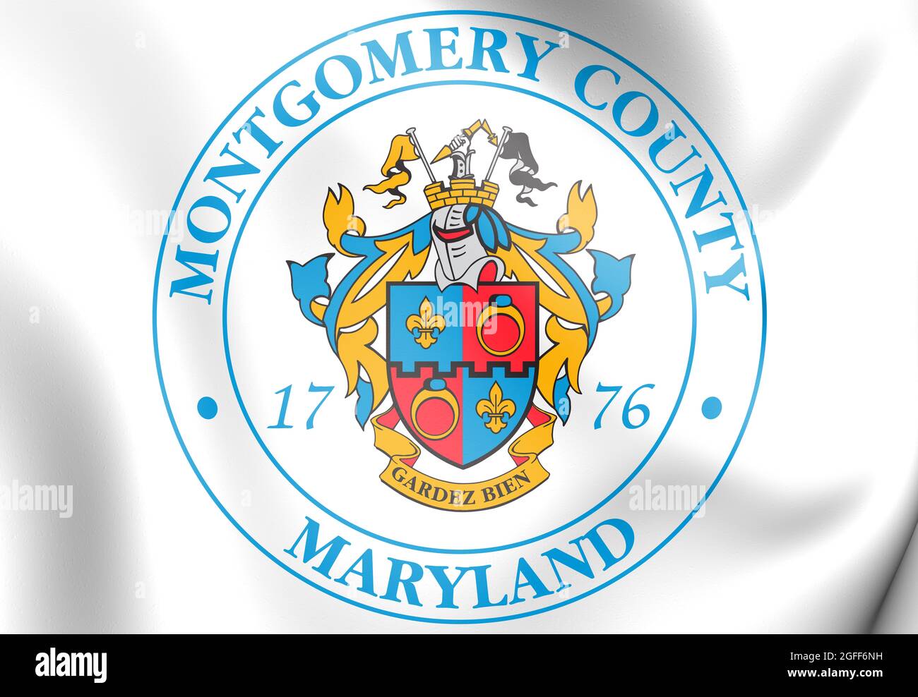 3D Seal of Montgomery County (Maryland), USA. 3D Illustration. Stock Photo