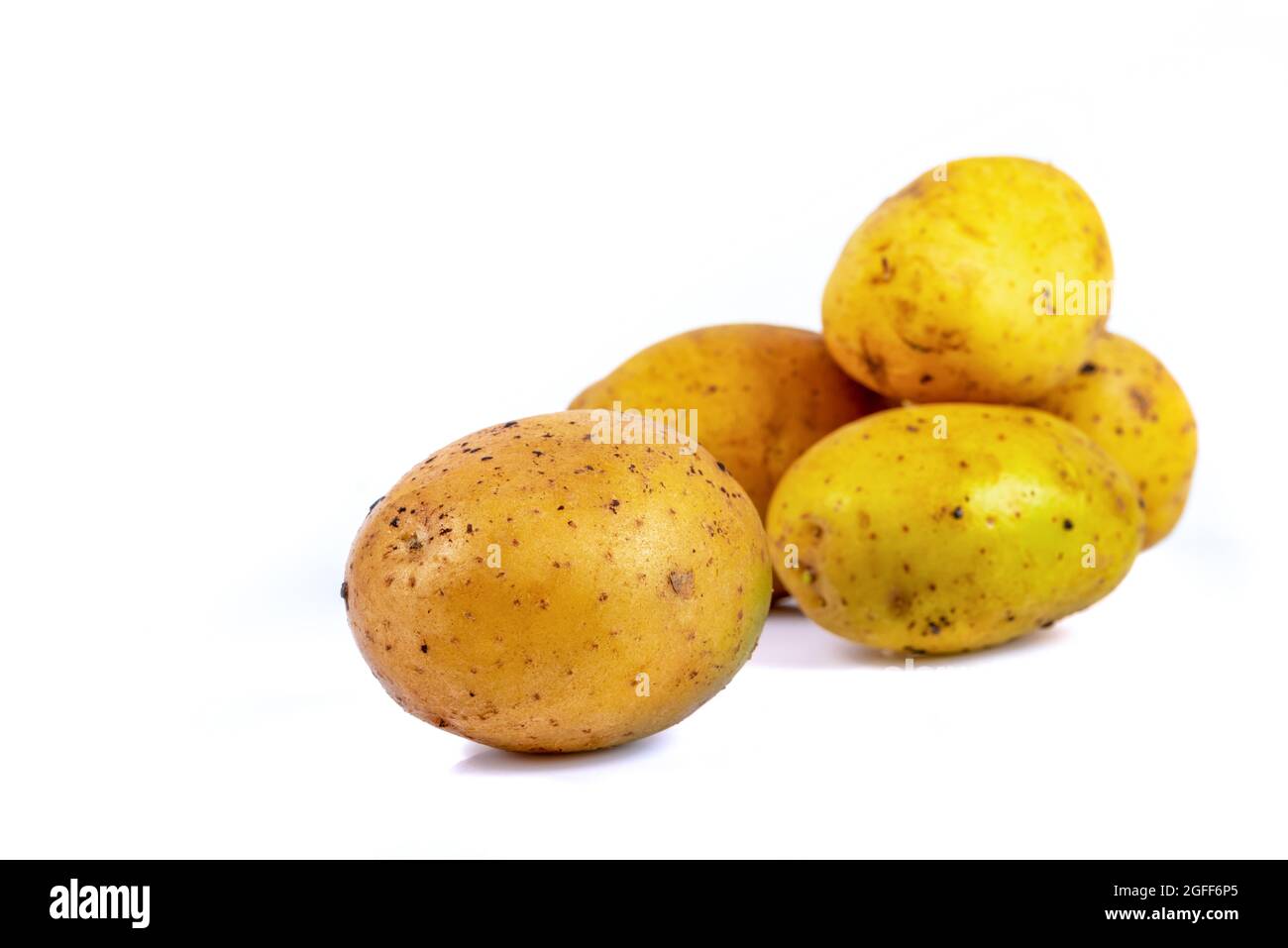 whole fresh potato on isolated white background Stock Photo