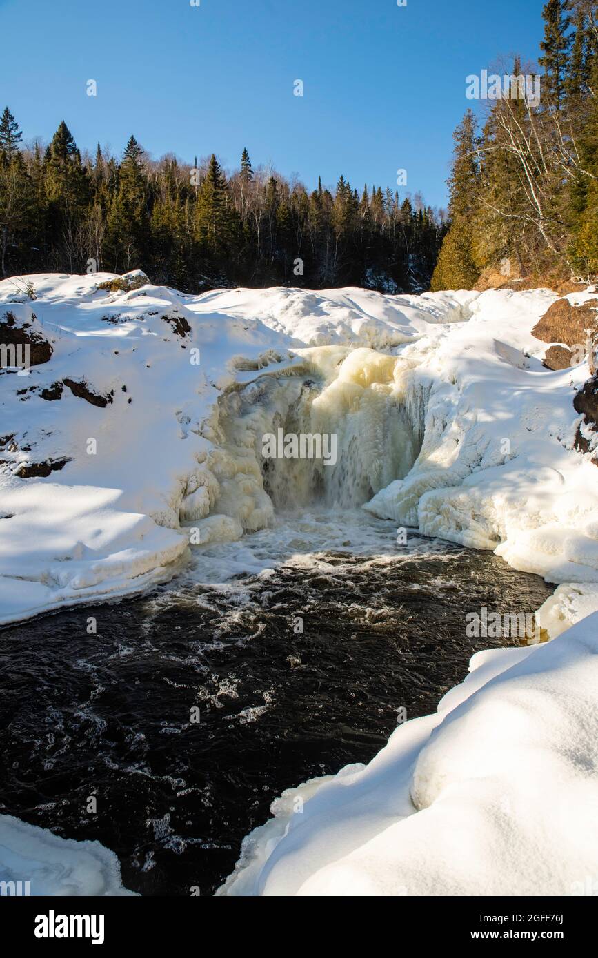 Brule River and Devil's Kettle Falls on a cold winter day; Judge CR