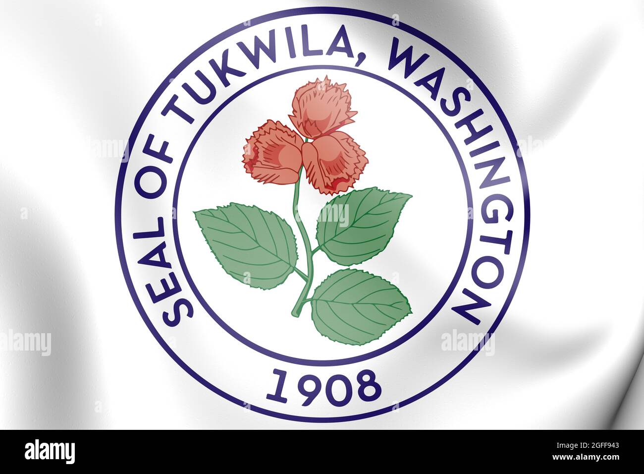 3D Seal of Tukwila (Washington state), USA. 3D Illustration. Stock Photo