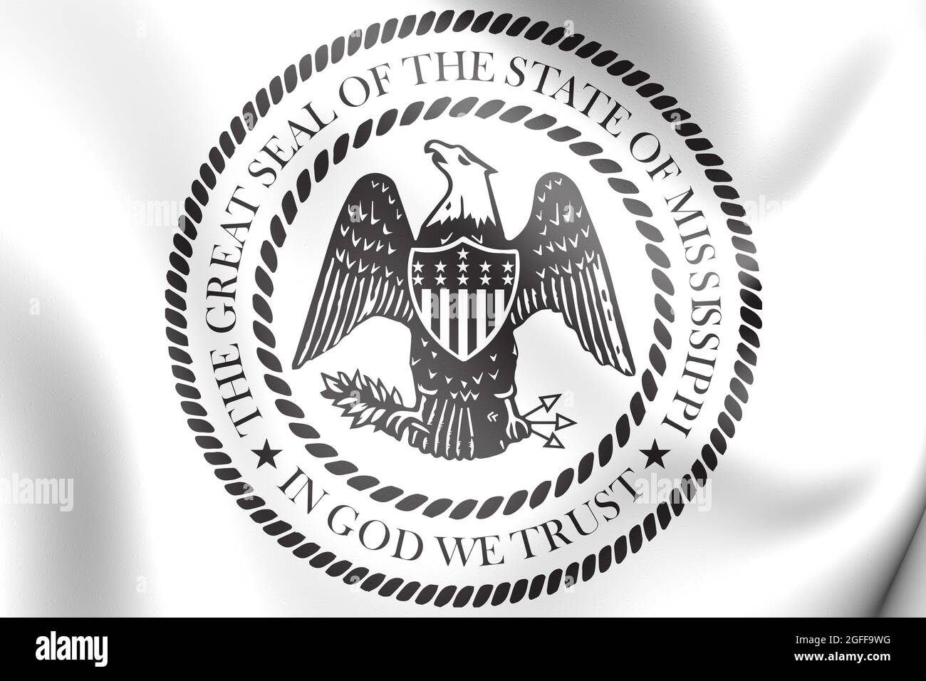 3D State Seal of Mississippi, USA. 3D Illustration. Stock Photo