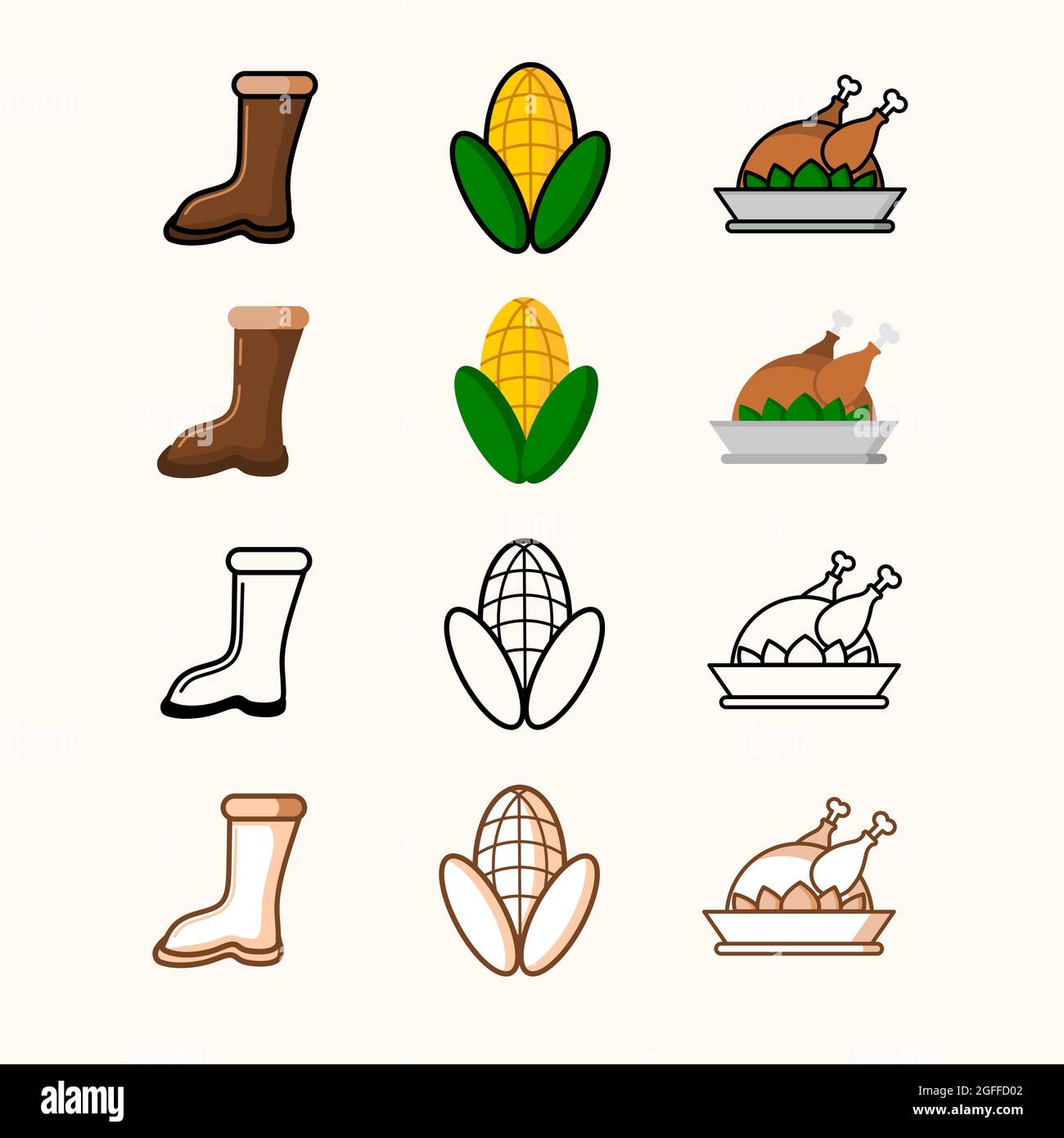 autumn icon set vector with different style additional image can be edit layer by layer Stock Vector
