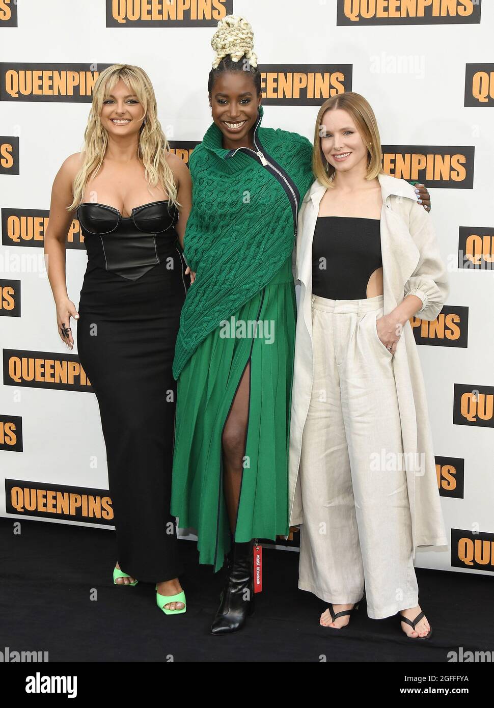 (L-R) Bebe Rexha, Kirby Howell-Baptiste and Kristen Bell at STX's