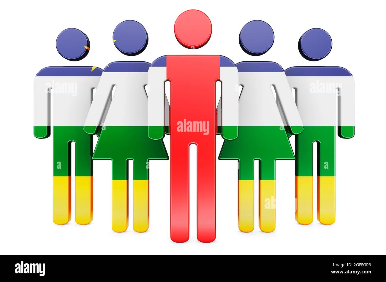 Stick figures with Central African flag. Social community and citizens ...