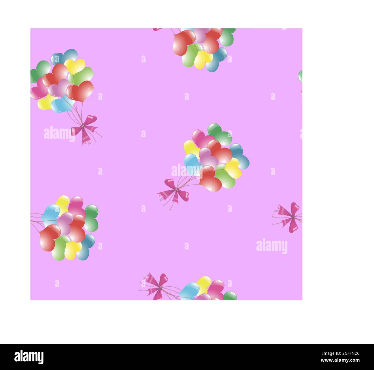 Seamless pattern with balloons. Pink background, Vector Stock Vector