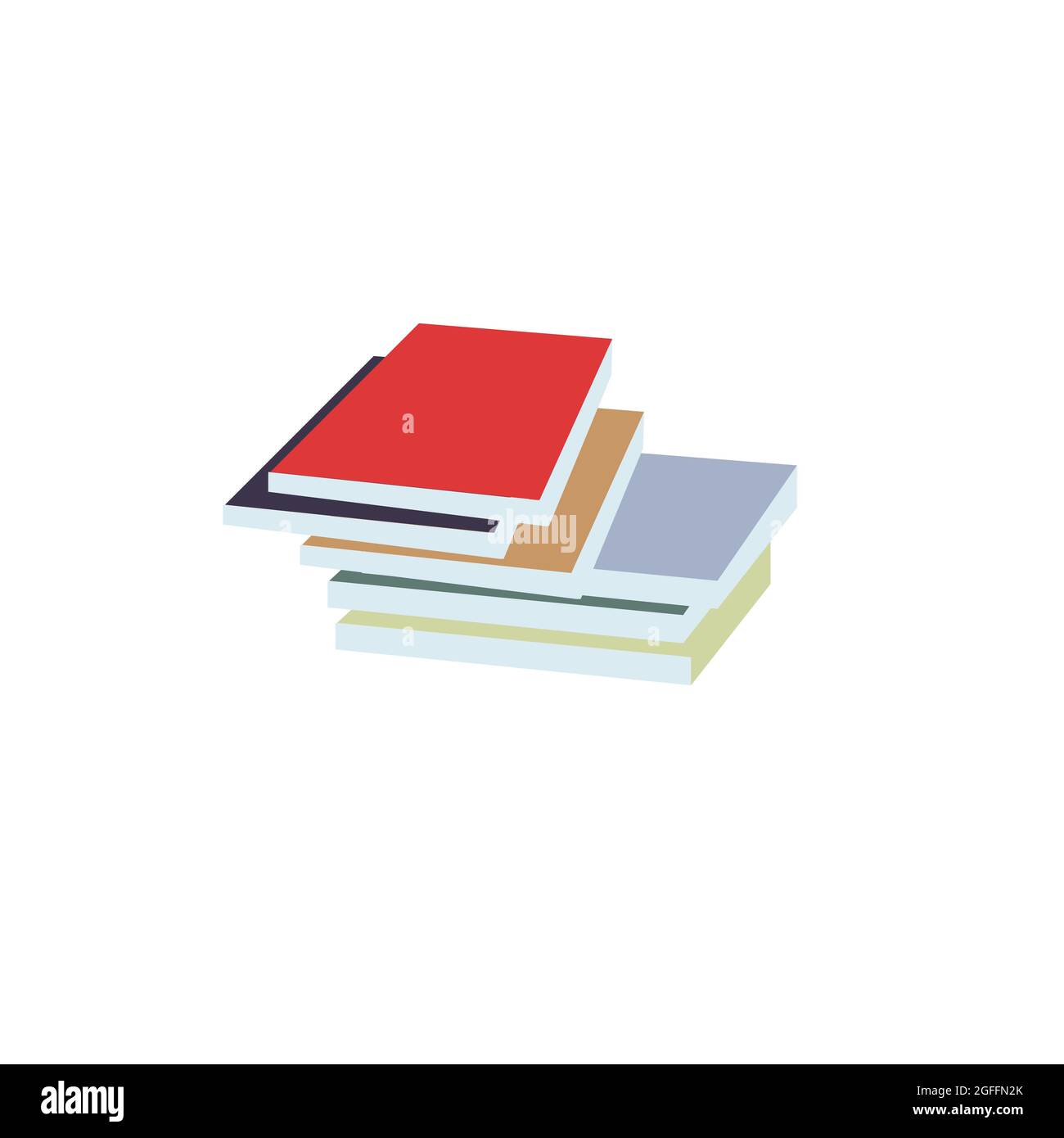 Flat cartoon books,reading and learning vector illustration concept Stock Vector