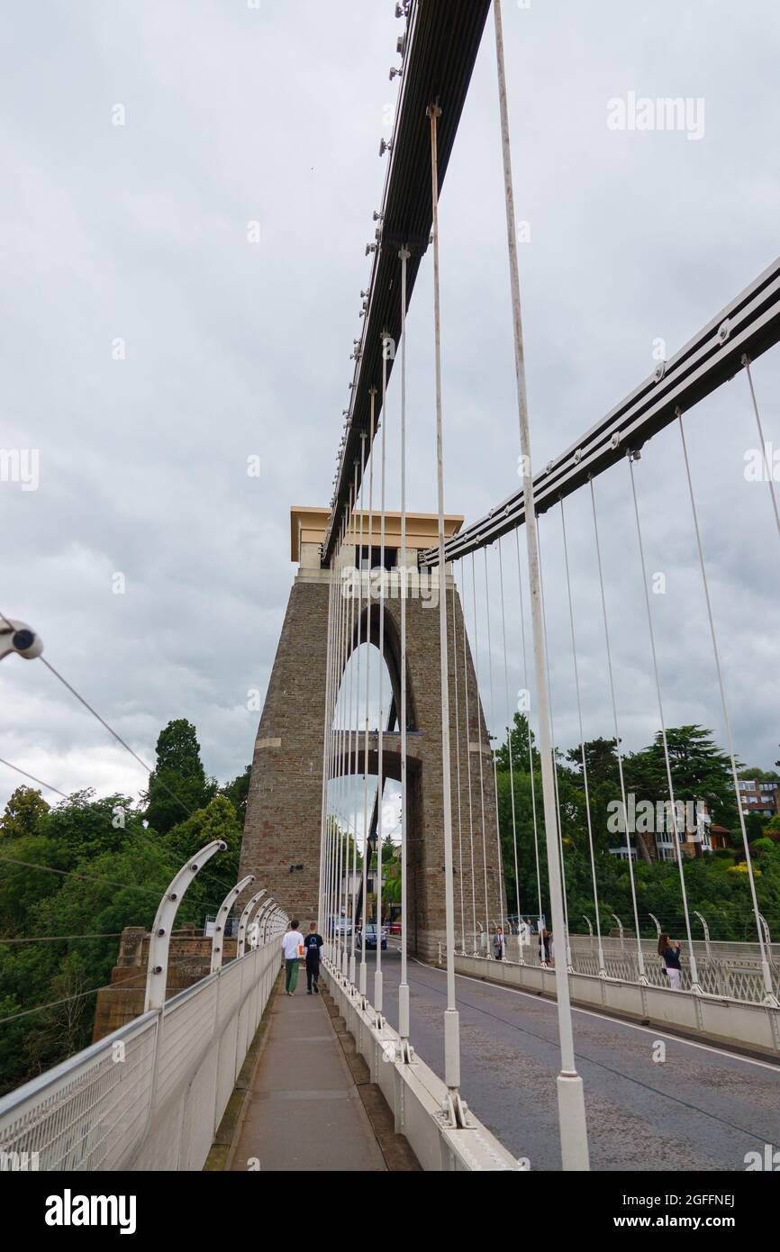 view of the world famous Isambard Kingdom Brunel designed Clifton suspension  bridge over the river Avon and Gorge, Bristol UK Stock Photo - Alamy