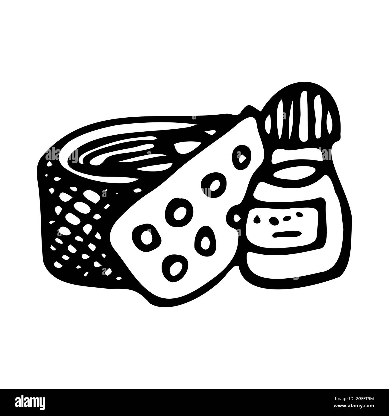 Doodles with pills, medicine and bandage on a white background. Doodle with tablets. Healthcare, coronavirus.Protection icon vector. Stock Vector