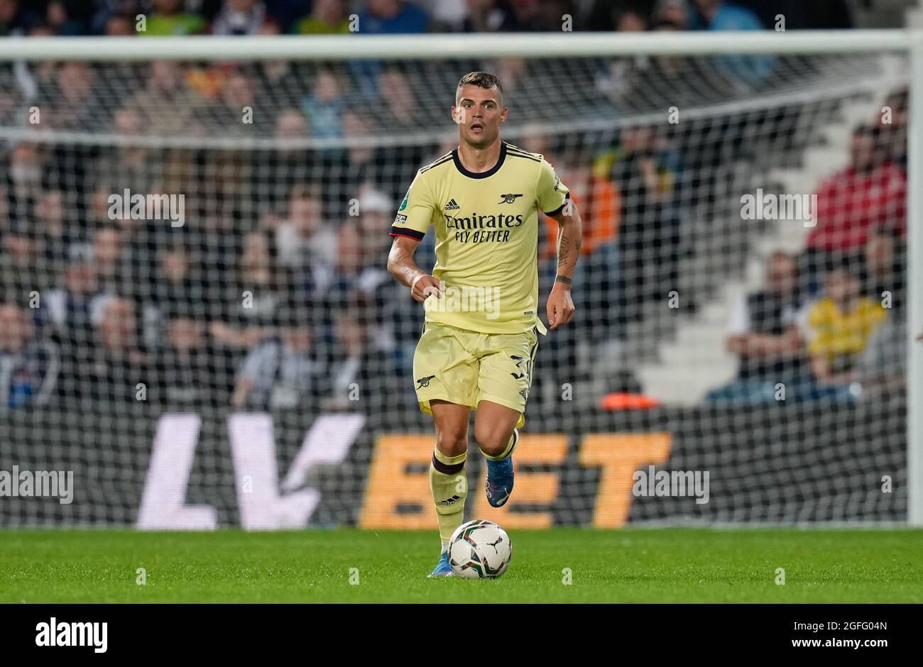 West Bromwich, UK. 25th Aug, 2021. Granit Xhaka of Arsenal during the Carabao Cup match between West Bromwich Albion and Arsenal at The Hawthorns, West Bromwich, England on 25 August 2021. Photo by David Horn. Credit: PRiME Media Images/Alamy Live News Stock Photo