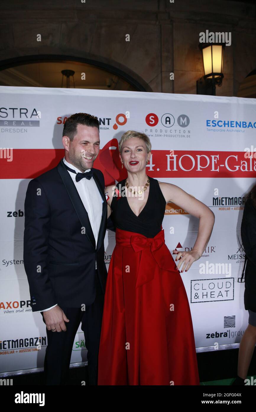 Karen Heinrichs und Matthias Killing bei der 14. Hope Gala 2019 im Schauspielhaus. Dresden, 16.11.2019 Stock Photo