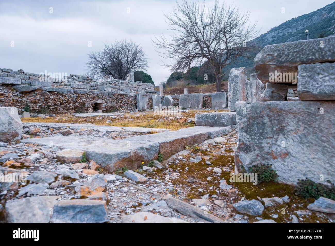 Selcuk, Izmir, Turkey - 03.09.2021: Hydrekdocheion water palace in Ephesus ruins, historical ancient Roman archaeological sites in eastern Mediterrane Stock Photo