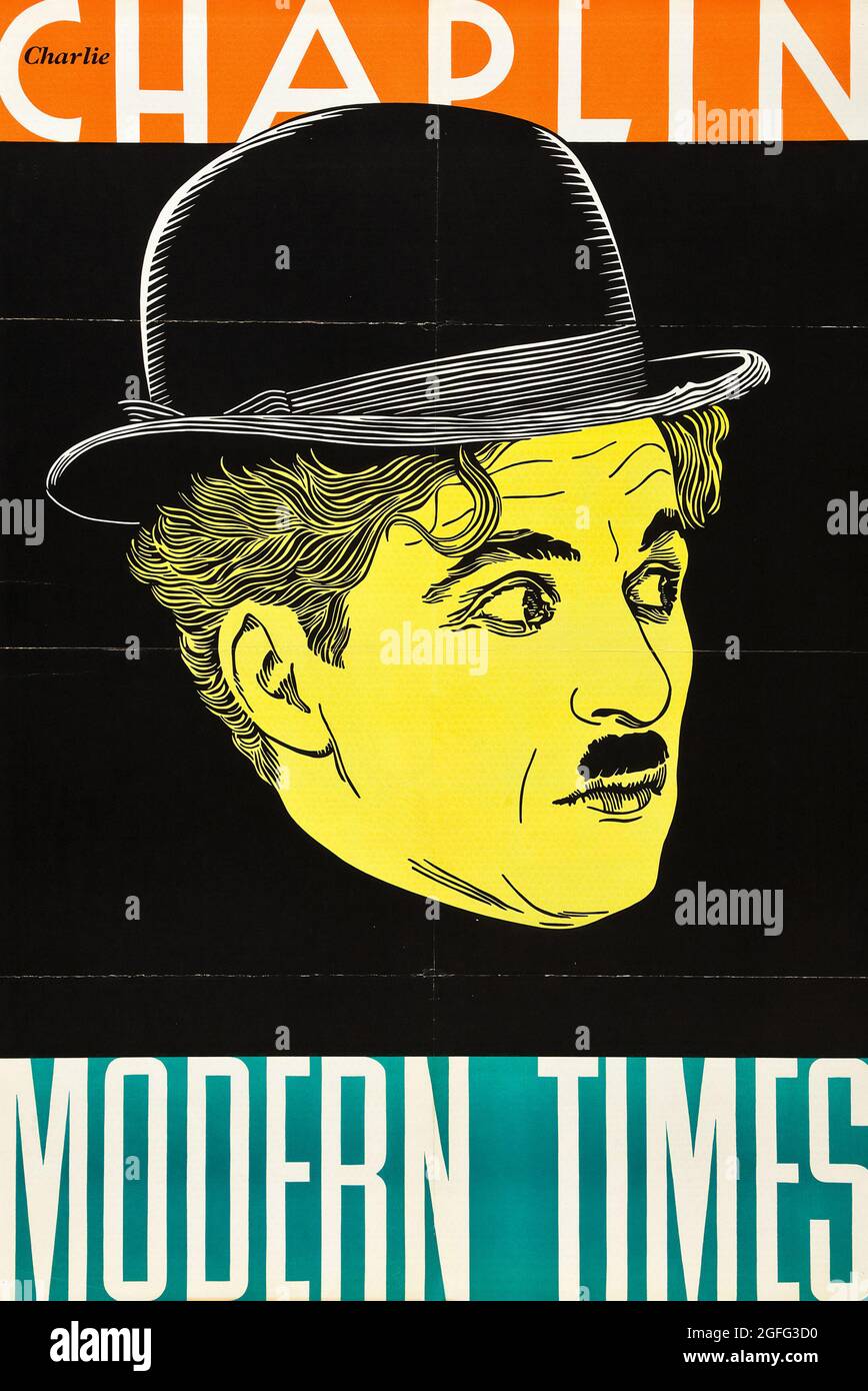 Movie poster: Charlie Chaplin, Modern Times (1936) Stock Photo
