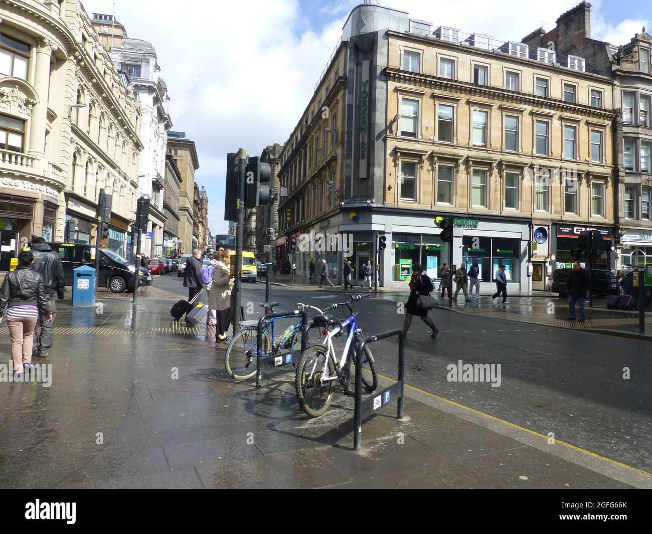 bikes in rack in Glasgow Scotland Stock Photo - Alamy