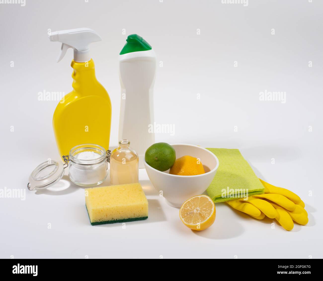 Natural organic home cleaning products. Healthy lifestyle. Stock Photo
