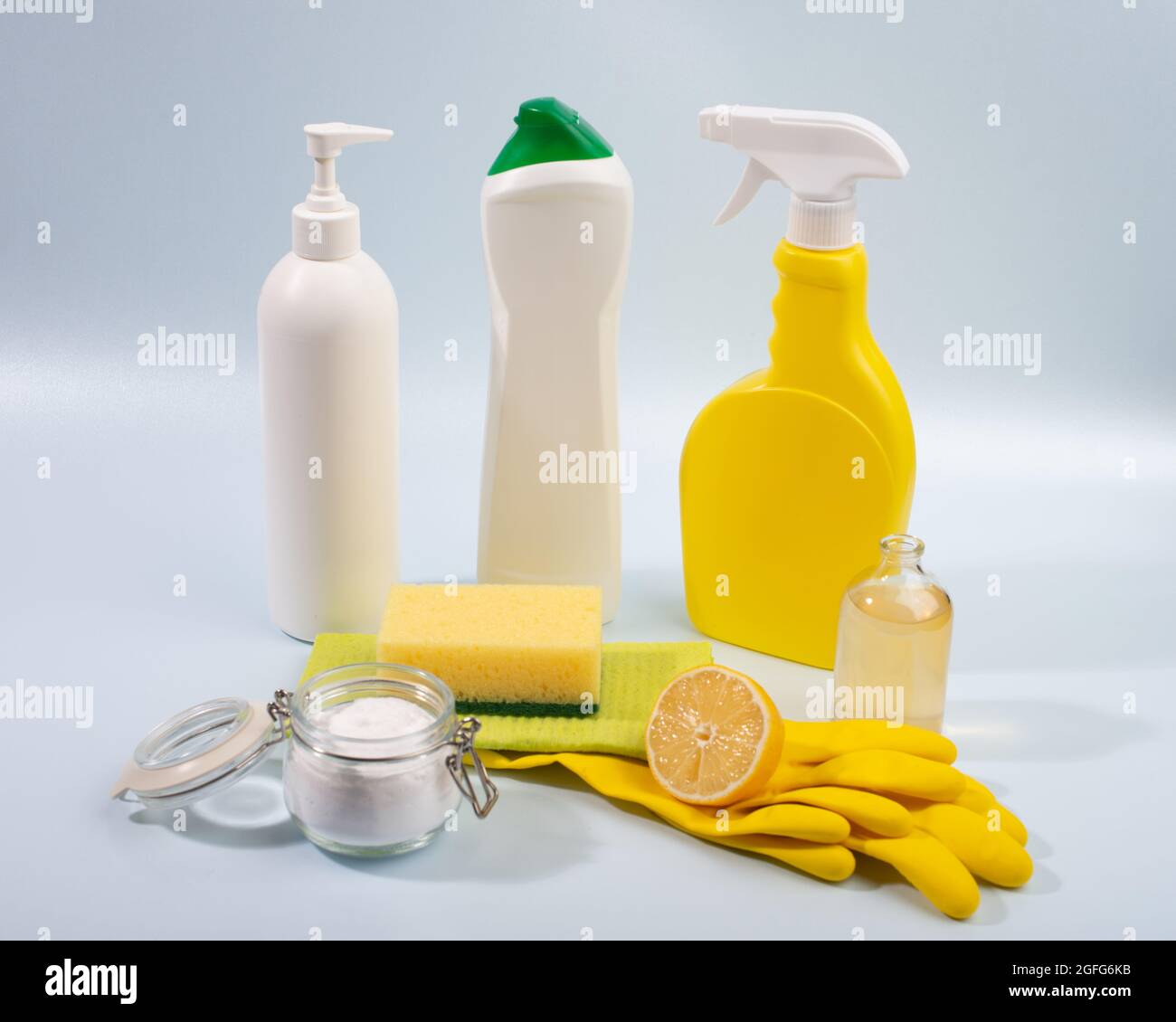 Natural organic home cleaning products. Healthy lifestyle. Stock Photo