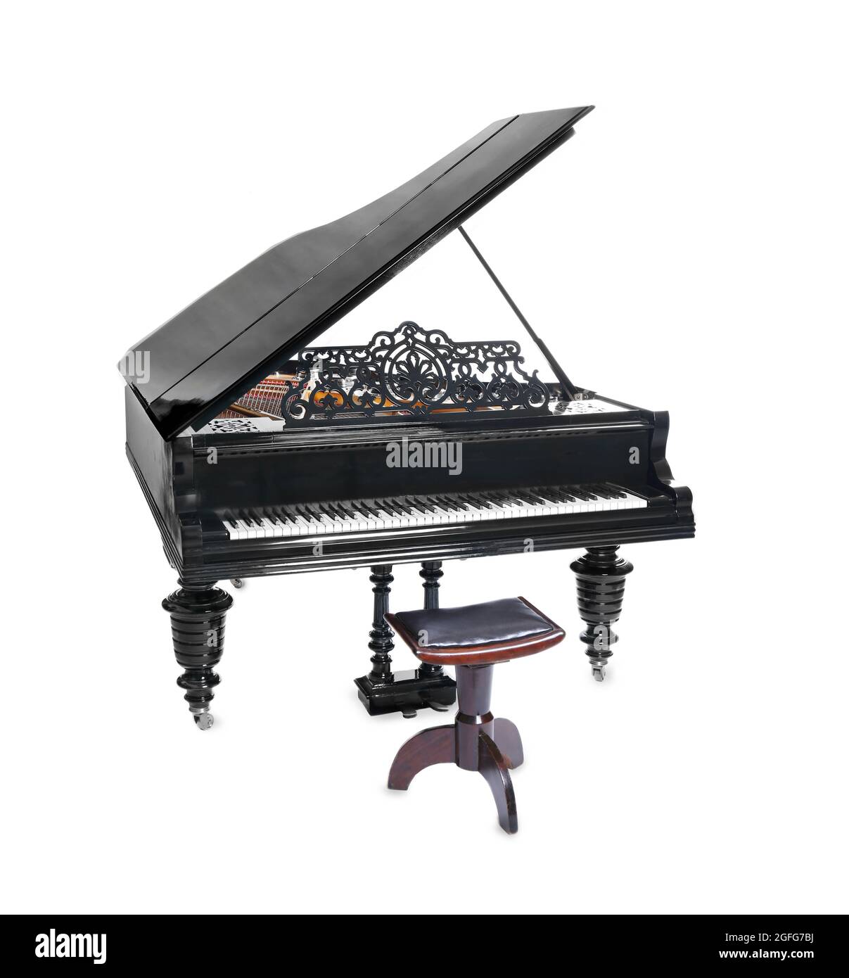 Piano on white background Stock Photo - Alamy