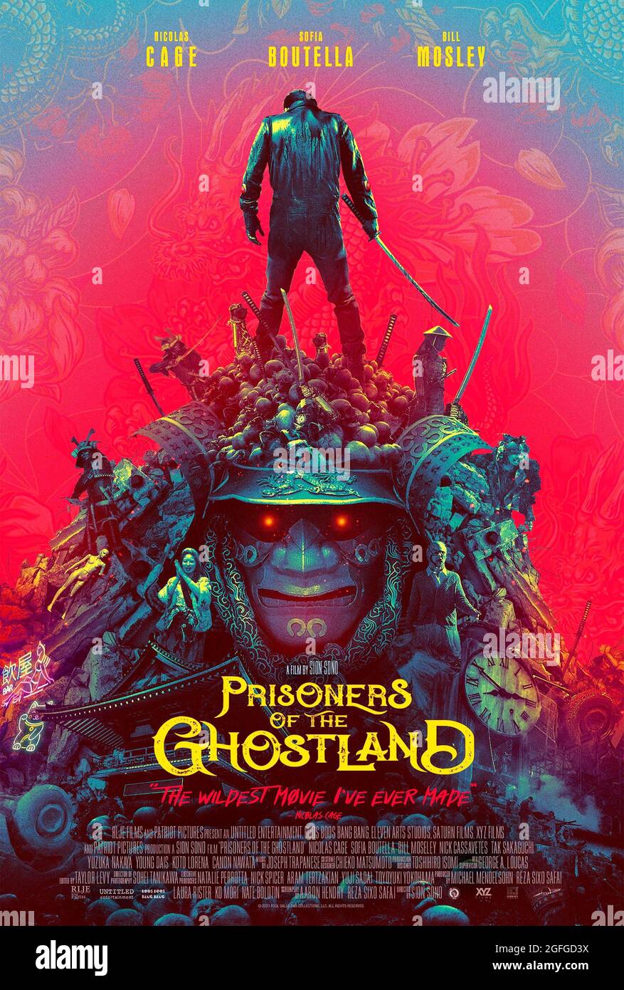 PRISONERS OF THE GHOSTLAND, poster, Nicolas Cage (top), 2021. © RLJE Films  /Courtesy Everett Collection Stock Photo - Alamy
