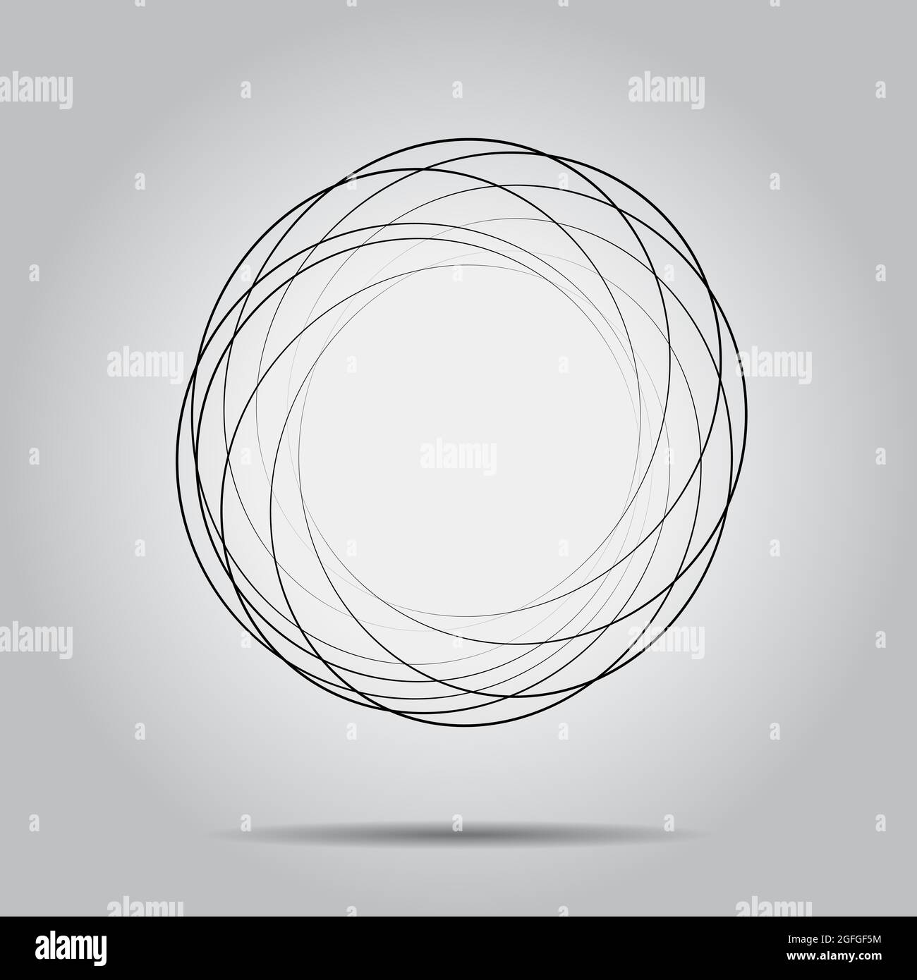 Abstract black circle shape in spiral form. Geometric art. Design ...