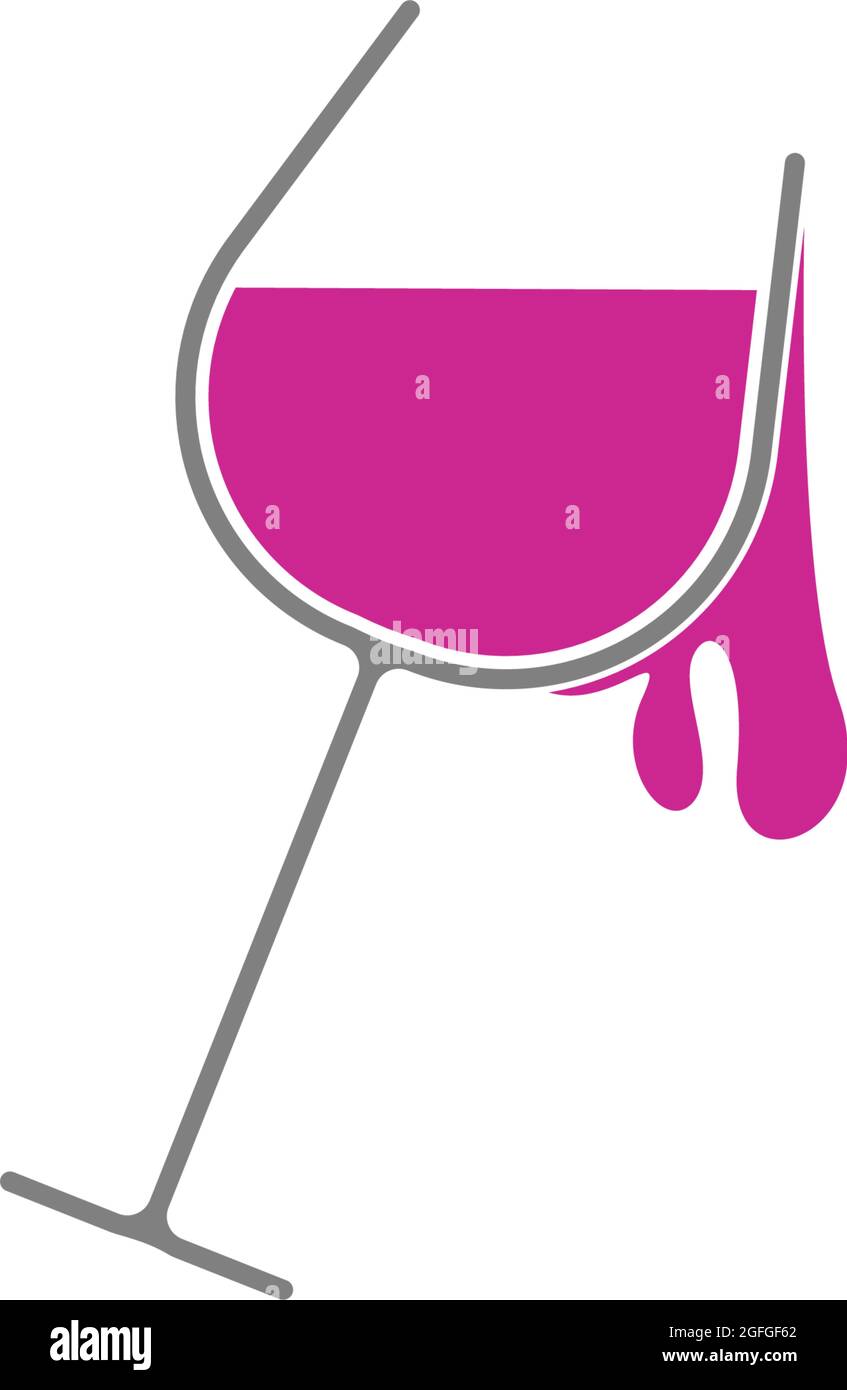 Wine icon logo design vector template Stock Vector