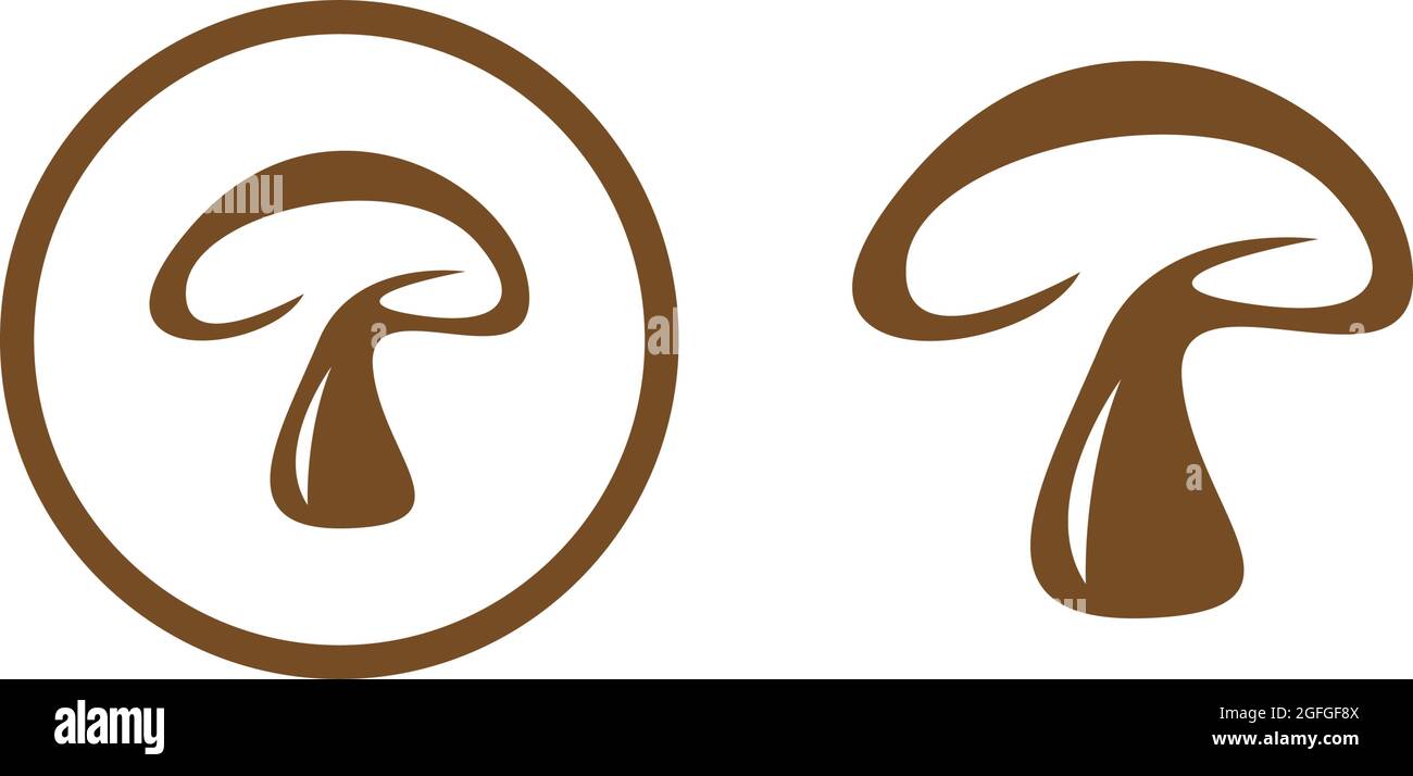 Mushroom icon logo design vector template Stock Vector