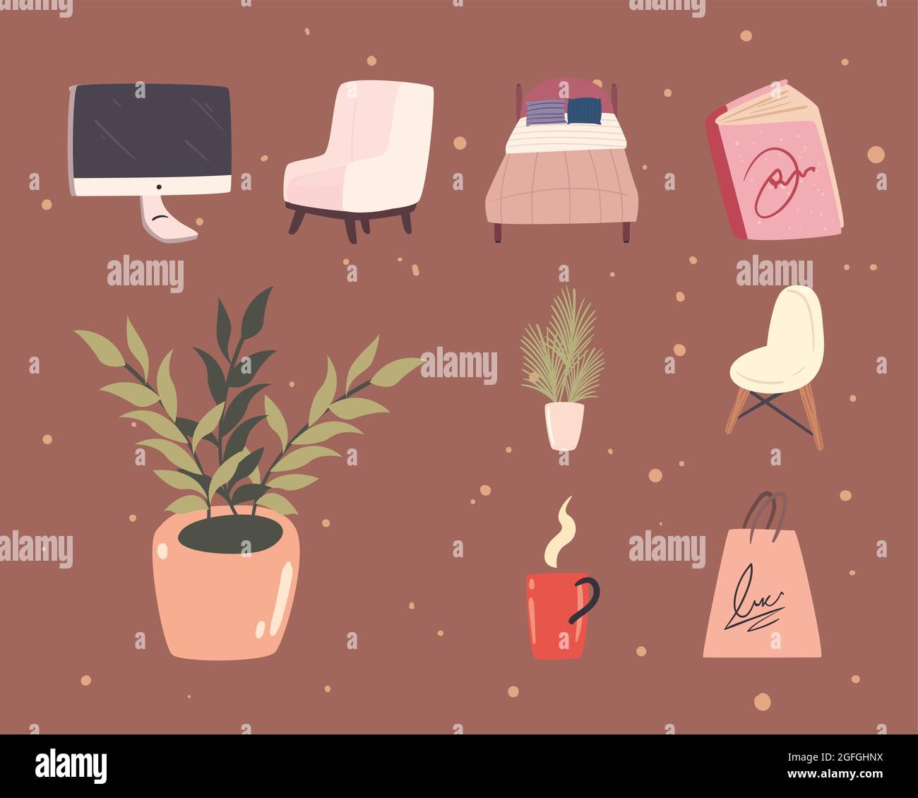 set icons furniture for bedroom Stock Vector Image & Art - Alamy