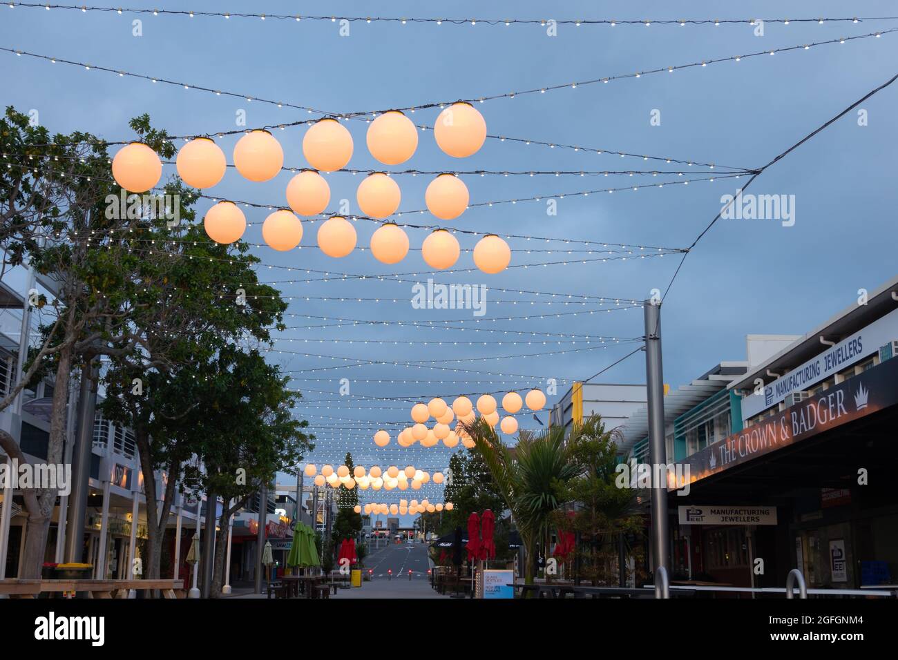 Tauranga New Zealand August 22 2021; Wharf street pedestrian and