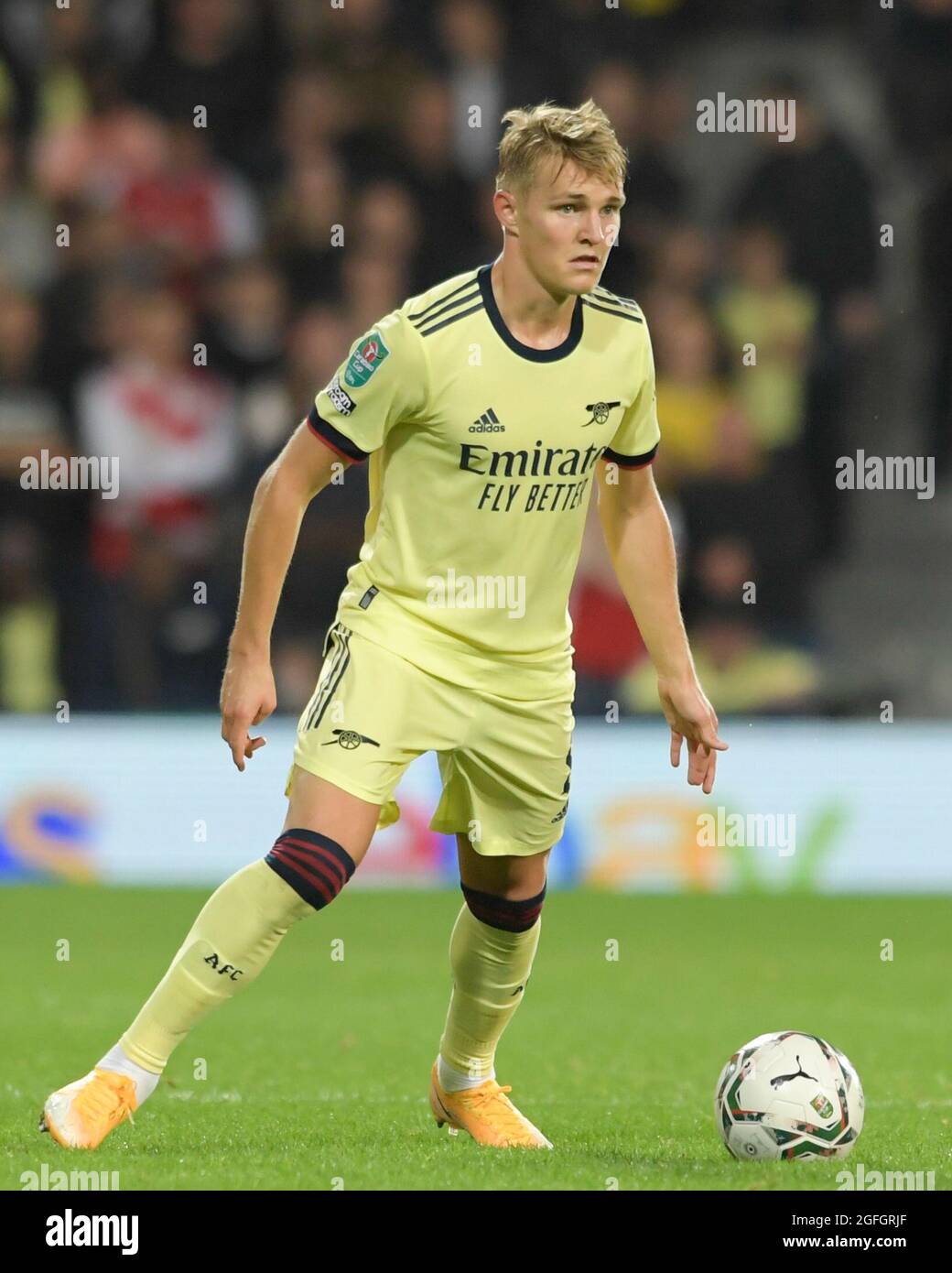 West Bromwich, UK. 25th Aug, 2021. Martin Odegaard #8 of Arsenal in ...