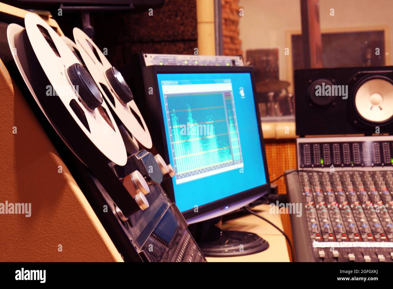 Sound engineer workplace in recording studio Stock Photo Alamy