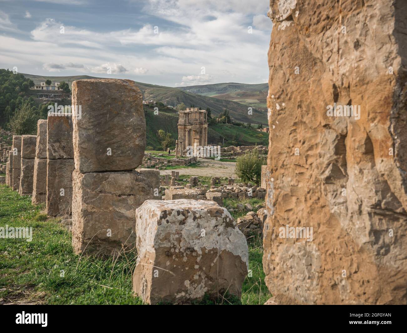 Roman city of Djemila, Algeria - UNESCO world heritage Stock Photo