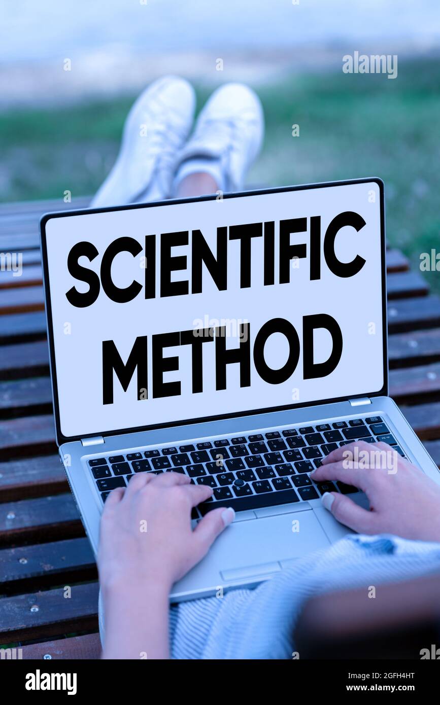 Hand writing sign Scientific Method. Business showcase method of