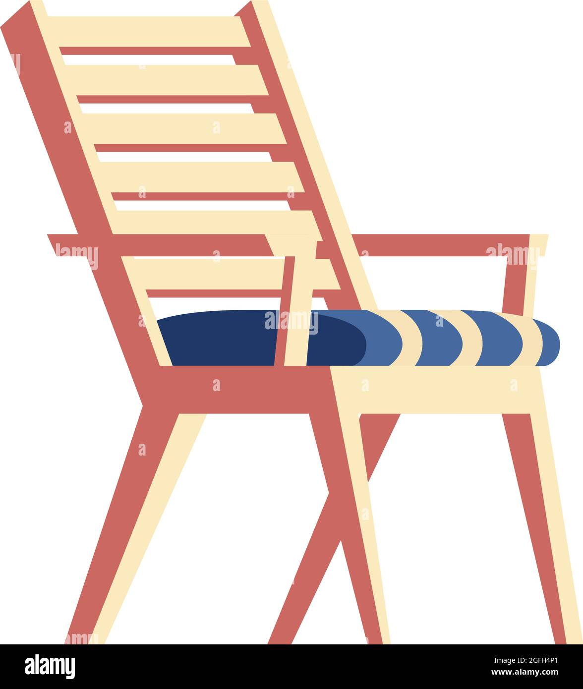 wooden picnic chair isolated icon Stock Vector