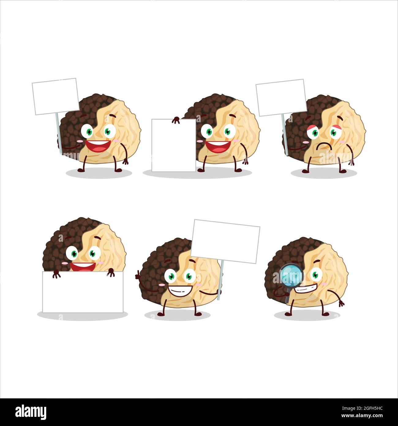 Truffle Cartoon In Character Bring Information Board Vector