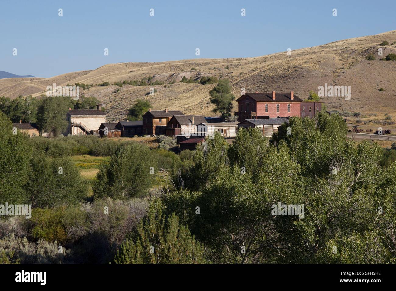 Ghost town at Bannack State Park, MT. Stock Photo