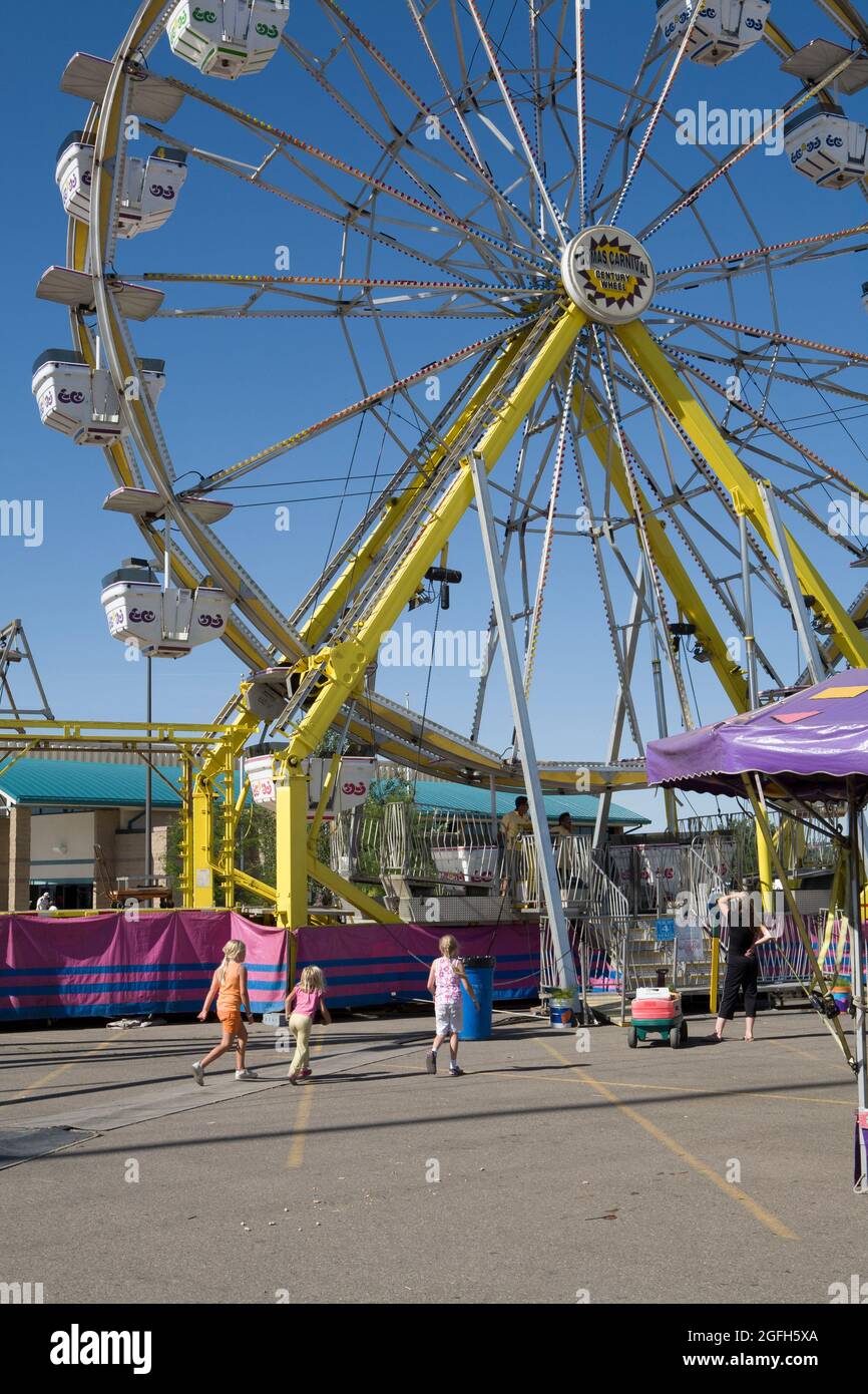 Ferris Wheel ride at the Montana State Fair, Great Falls, MT Stock