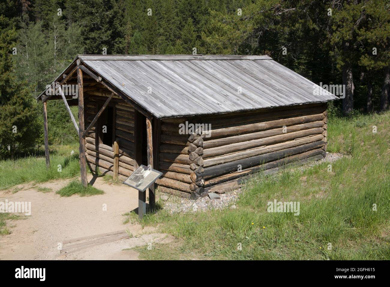 Frank Davey offered this cabin free of charge to newlyweds until they could build their own cabin or the next couple was married, Garnet, MT. Stock Photo