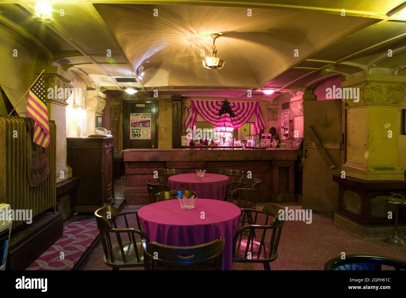 The Rockwood Speakeasy wasn't discovered until 2004 when a two-way mirror was discovered in an adjoining hallway.  The Speakeasy has been cleaned up a Stock Photo